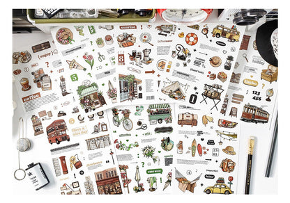 Retro Life Aesthetics Stickers | Coffe Stickers | Planner Sticker Set | Junk Journal | Travel Journals Stickers | Scrapbooking Supplies