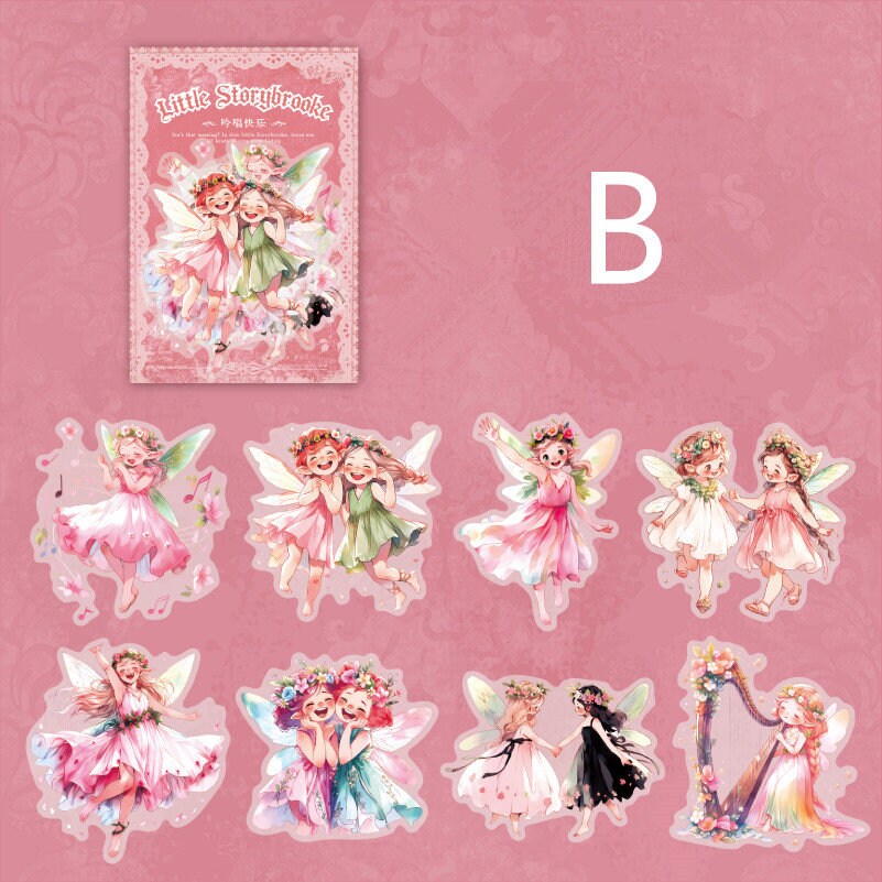 Foiled Fairy Tale Flower Elf Stickers | Journaling Stickers Pack | Scrapbooking Planner Diary Junk Journal Collage Kit Travel Art Supplies