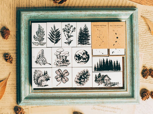 Jungle Series Rubber Stamp | Wooden Stamp Set | Scrapbooking Stamp | Planner Stamp