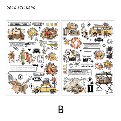 Retro Life Aesthetics Stickers | Coffe Stickers | Planner Sticker Set | Junk Journal | Travel Journals Stickers | Scrapbooking Supplies