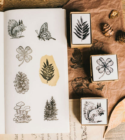 Jungle Series Rubber Stamp | Wooden Stamp Set | Scrapbooking Stamp | Planner Stamp