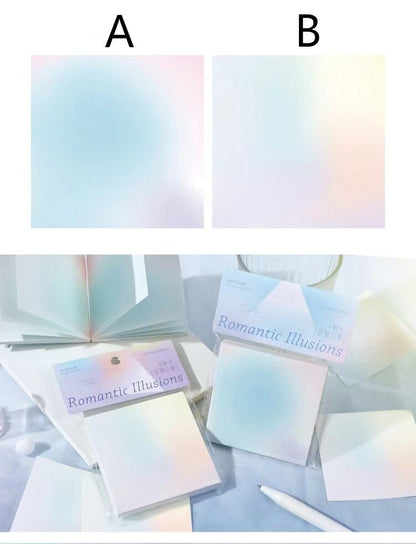 Romantic Illusions Creative Gradient Note Pad | Memo Pad | Colorful Writing Pad | Creative DIY Decor Stationary Student Supplies