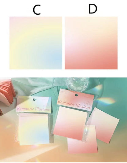 Romantic Illusions Creative Gradient Note Pad | Memo Pad | Colorful Writing Pad | Creative DIY Decor Stationary Student Supplies