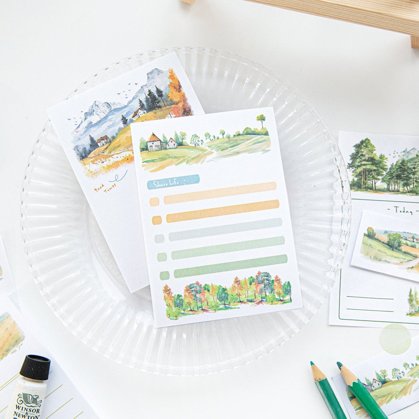 Forest Diary Notepad | Landscape Note Pad | Cute Memo Pad | Planner Memo | Stationery Planner Journal Notebook School Accessory Supplies