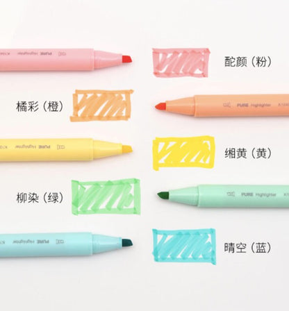 5 Pens Kaco Highlighter Pen Set｜Rainbow Color | Highlighter Marker Pen | Study Supplies