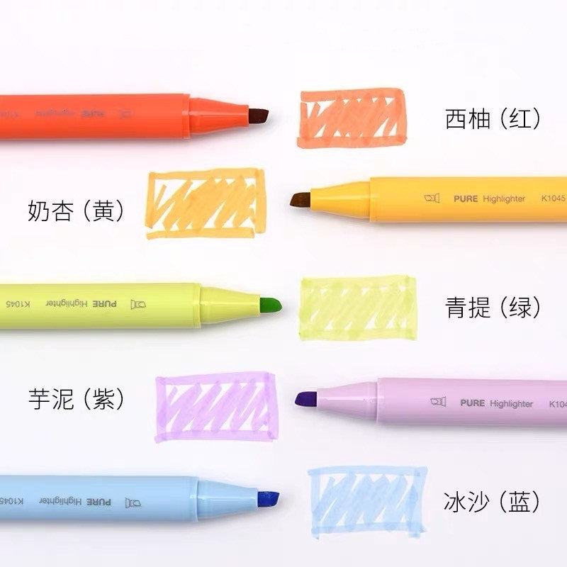 5 Pens Kaco Highlighter Pen Set｜Rainbow Color | Highlighter Marker Pen | Study Supplies