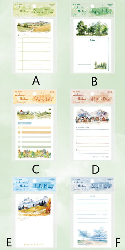 Forest Diary Notepad | Landscape Note Pad | Cute Memo Pad | Planner Memo | Stationery Planner Journal Notebook School Accessory Supplies