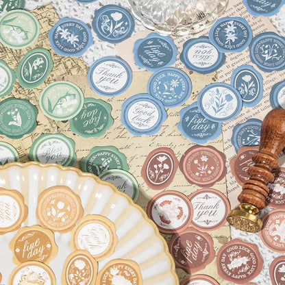 30pcs Retro Sealing Wax Sticker Pack | Three-dimensional Embossed | Envelope Sealing | Wax Sealing Sticker | Junk Journal Card Gift Wrapping