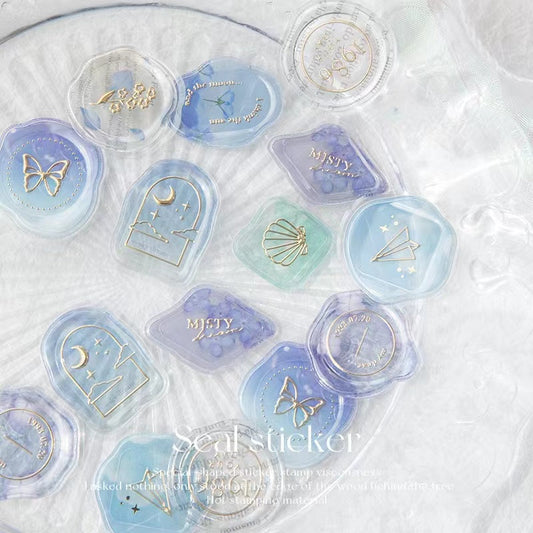 Hot Stamping Fire Paint Seal Stickers Pack Sealing Stickers / Wax Sealing Sticker  / Envelope Sealing / DIY Journaling Planner Supplies