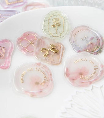 Hot Stamping Fire Paint Seal Stickers Pack Sealing Stickers / Wax Sealing Sticker  / Envelope Sealing / DIY Journaling Planner Supplies