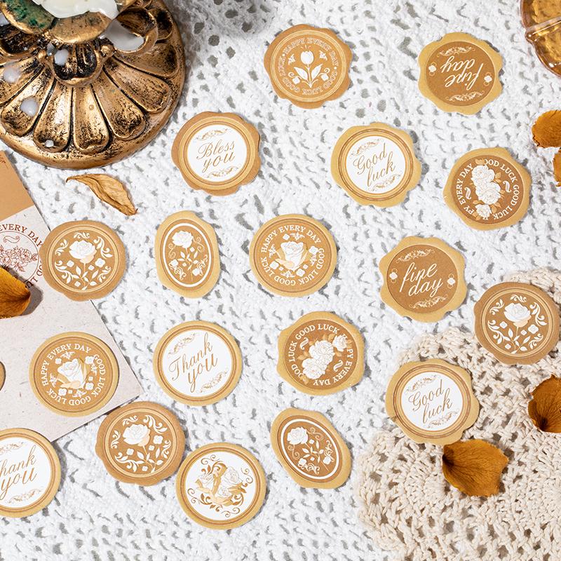 30pcs Retro Sealing Wax Sticker Pack | Three-dimensional Embossed | Envelope Sealing | Wax Sealing Sticker | Junk Journal Card Gift Wrapping