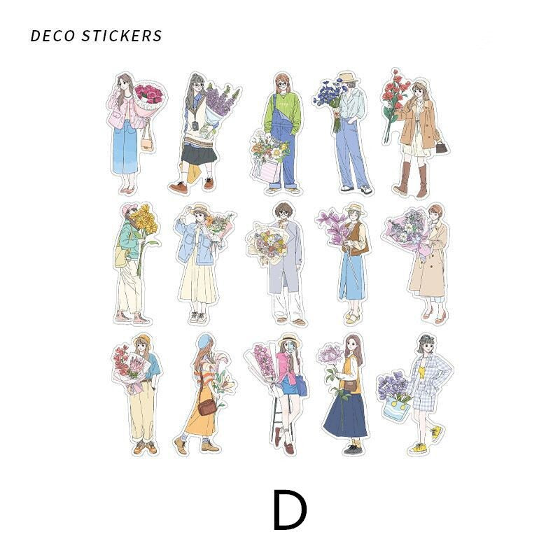 Fashion Girl Who Loves Flowers Sticker Pack /  Stickers / Planner Sticker Set / Junk Journal / Die Cut Stickers / Sticker Bag
