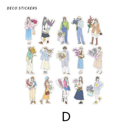 Fashion Girl Who Loves Flowers Sticker Pack /  Stickers / Planner Sticker Set / Junk Journal / Die Cut Stickers / Sticker Bag