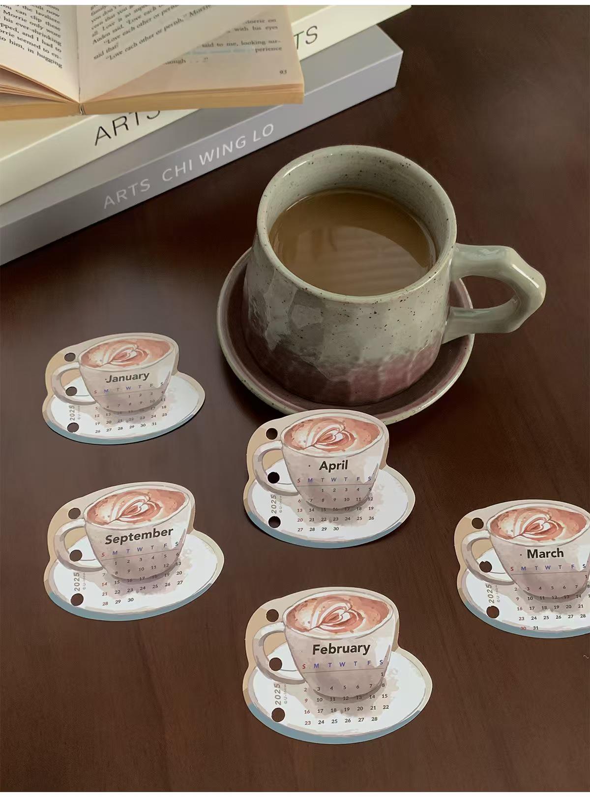 2025 Mini Coffee Calendar for 6 Ring Binder | M5 A7 A6 A5 Size | Cute Planner Calendar | 2025 Calendar | Planner Accessories