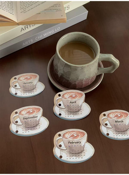 2025 Mini Coffee Calendar for 6 Ring Binder | M5 A7 A6 A5 Size | Cute Planner Calendar | 2025 Calendar | Planner Accessories