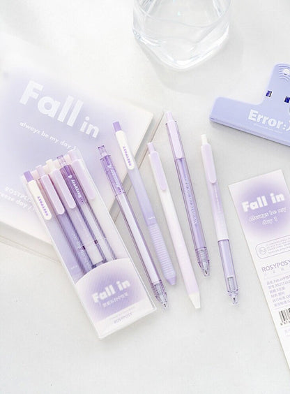 5pcs Simplicity Color Pen Set |  Black Gel Ink Pens |  Planner Pens | Creative Stationery | School Supplies