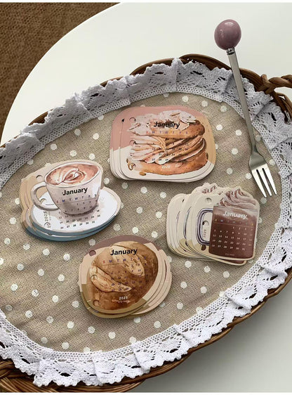 2025 Mini Coffee Calendar for 6 Ring Binder | M5 A7 A6 A5 Size | Cute Planner Calendar | 2025 Calendar | Planner Accessories