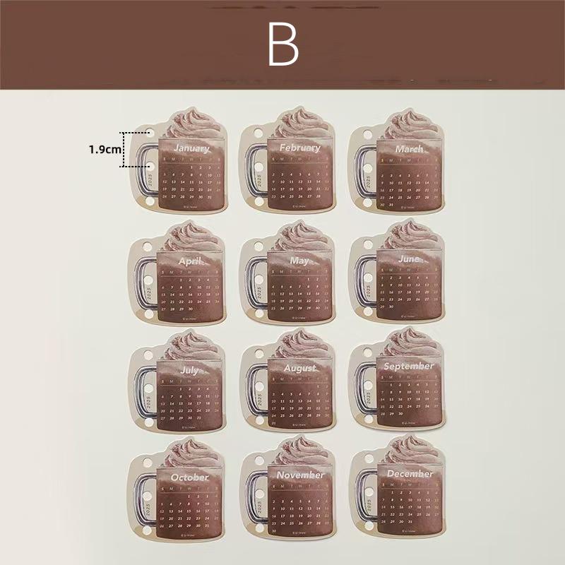 2025 Mini Coffee Calendar for 6 Ring Binder | M5 A7 A6 A5 Size | Cute Planner Calendar | 2025 Calendar | Planner Accessories