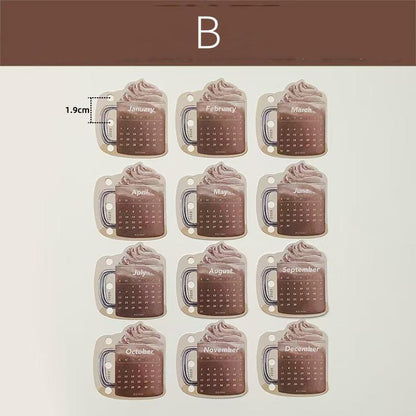 2025 Mini Coffee Calendar for 6 Ring Binder | M5 A7 A6 A5 Size | Cute Planner Calendar | 2025 Calendar | Planner Accessories
