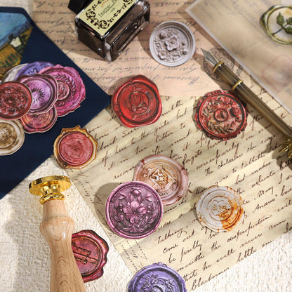 30pcs Retro Sealing Wax Sticker Pack | Envelope Sealing | Wax Sealing Sticker | Junk Journal Card Planner Supplies Christmas Gift Wrapping
