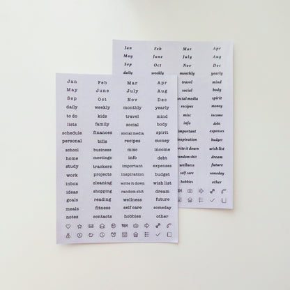 Light Pink  Side Tab Dividers | Plastic Planner Dividers | 6 Rings  |  A5 A7 Personal Pocket  | Planner Divider Label Stickers