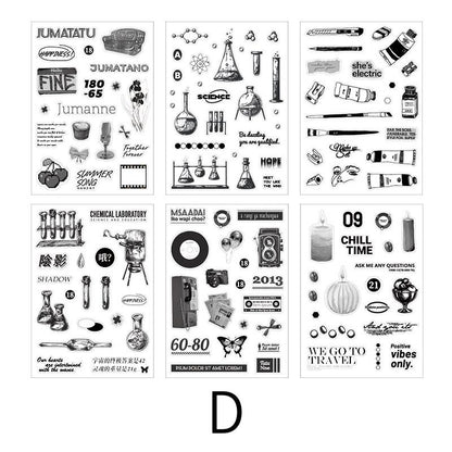 Elegant Black and White Daily Life Art Decorative Stickers | Food Coffee Wine Life Stationery Stickers | Bullet Journal Planner Accessories