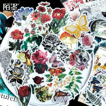 60pcs Vintage Plants Sticker Pack / Floral Botanical /  Stickers / Planner Sticker Set
