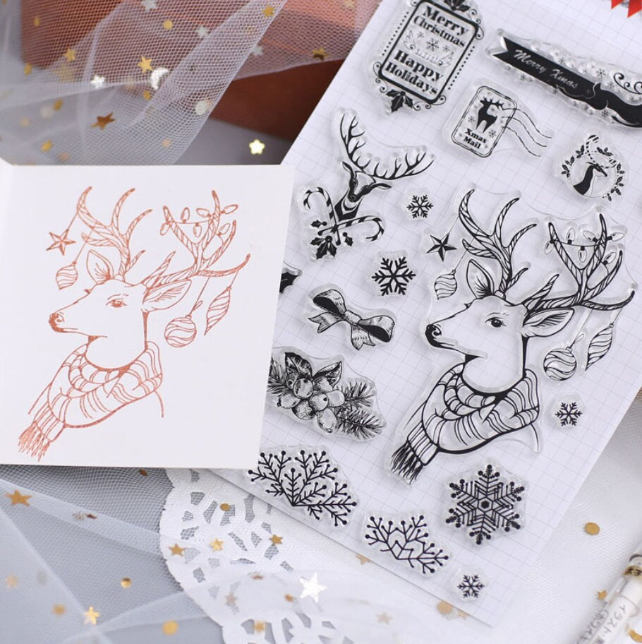 Christmas Silicone Stamp | Transparent Clear Stamp Set | Scrapbooking Stamp | Planner Stamp |