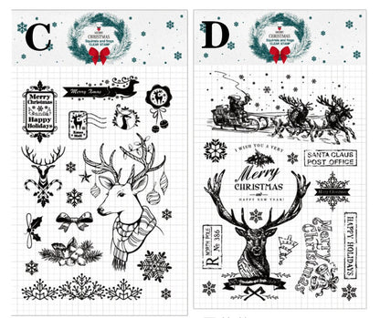 Christmas Silicone Stamp | Transparent Clear Stamp Set | Scrapbooking Stamp | Planner Stamp |