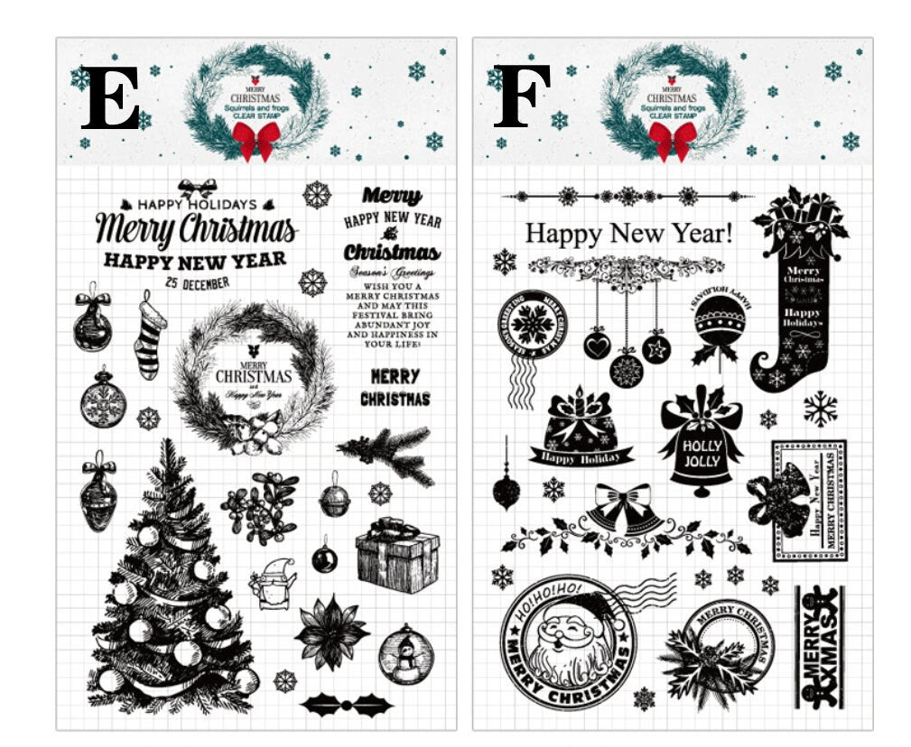 Christmas Silicone Stamp | Transparent Clear Stamp Set | Scrapbooking Stamp | Planner Stamp |