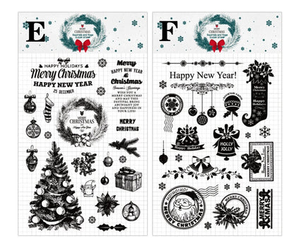 Christmas Silicone Stamp | Transparent Clear Stamp Set | Scrapbooking Stamp | Planner Stamp |