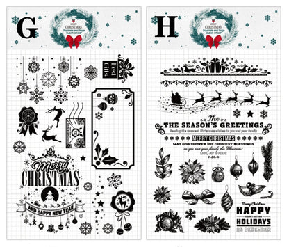 Christmas Silicone Stamp | Transparent Clear Stamp Set | Scrapbooking Stamp | Planner Stamp |